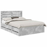 Struttura del letto con cassetto Grigio cemento 150 x 200 cm