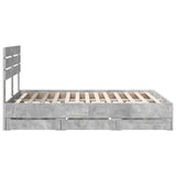 Struttura del letto con cassetto Grigio cemento 150 x 200 cm