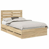 Struttura del letto con cassetto Rovere Sonoma 120 x 190 cm