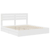 Letto con Contenitore Bianco 200 x 200 cm Legno truciolato