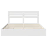 Letto con Contenitore Bianco 200 x 200 cm Legno truciolato