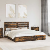 Letto con Contenitore con testiera Rovere fumé 200 x 200 cm