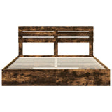 Letto con Contenitore con testiera Rovere fumé 200 x 200 cm