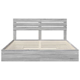 Letto con Contenitore con testiera Grigio Sonoma 200 x 200 cm