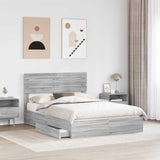 Letto con Contenitore con testiera Grigio Sonoma 160 x 200 cm