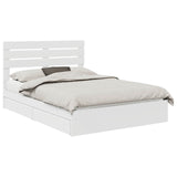 Letto con Contenitore Bianco 150 x 200 cm Legno truciolato