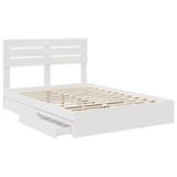 Letto con Contenitore Bianco 150 x 200 cm Legno truciolato