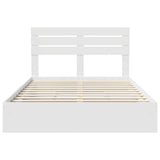 Letto con Contenitore Bianco 150 x 200 cm Legno truciolato