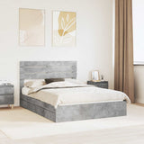 Letto con Contenitore con testiera Grigio cemento 150 x 200 cm