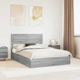 Letto con Contenitore con testiera Grigio Sonoma 140 x 200 cm