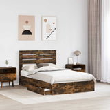 Letto con Contenitore con testiera Rovere fumé 120 x 200 cm