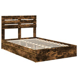 Letto con Contenitore con testiera Rovere fumé 120 x 200 cm