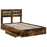 Letto con Contenitore con testiera Rovere fumé 120 x 200 cm