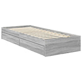 Letto con Contenitore con testiera Rovere fumé 120 x 200 cm