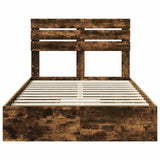 Letto con Contenitore con testiera Rovere fumé 120 x 200 cm