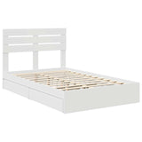 Letto con Contenitore Bianco 120 x 190 cm Legno truciolato