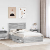 Letto con Contenitore con testiera Grigio Sonoma 120 x 190 cm