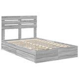 Letto con Contenitore con testiera Grigio Sonoma 120 x 190 cm