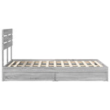 Letto con Contenitore con testiera Grigio Sonoma 120 x 190 cm