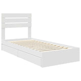 Letto con Contenitore Bianco 100 x 200 cm Legno truciolato