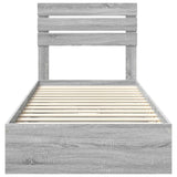 Letto con Contenitore con testiera Grigio Sonoma 100 x 200 cm