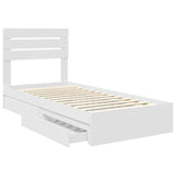 Letto con Contenitore Bianco 90 x 190 cm Legno truciolato