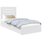 Letto con Contenitore Bianco 75 x 190 cm Legno truciolato