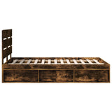 Struttura del letto Rovere fumé 120 x 190 cm Pino massello