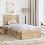 Struttura del letto Rovere Sonoma 75 x 190 cm Pino massello