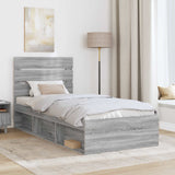 Struttura del letto Grigio Sonoma 75 x 190 cm Pino massello