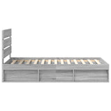 Struttura del letto Grigio Sonoma 75 x 190 cm Pino massello