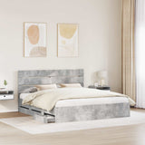 Struttura del letto con cassetto Grigio cemento 180 x 200 cm