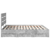 Struttura del letto con cassetto Grigio cemento 180 x 200 cm