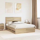Struttura del letto con cassetto Rovere Sonoma 150 x 200 cm
