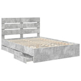 Struttura del letto con cassetto Grigio cemento 150 x 200 cm
