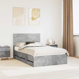 Struttura del letto con cassetto Grigio cemento 135 x 190 cm