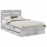 Struttura del letto con cassetto Grigio cemento 135 x 190 cm