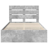 Struttura del letto con cassetto Grigio cemento 135 x 190 cm