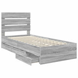 Struttura del letto con cassetto Grigio Sonoma 90 x 200 cm
