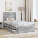 Struttura del letto con cassetto Grigio Sonoma 75 x 190 cm
