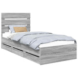 Struttura del letto con cassetto Grigio Sonoma 75 x 190 cm
