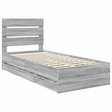 Struttura del letto con cassetto Grigio Sonoma 75 x 190 cm