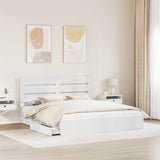 Letto con Contenitore Bianco 200 x 200 cm Legno truciolato
