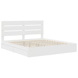 Letto con Contenitore Bianco 200 x 200 cm Legno truciolato