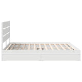 Letto con Contenitore Bianco 200 x 200 cm Legno truciolato