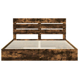 Letto con Contenitore con testiera Rovere fumé 200 x 200 cm