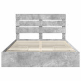 Letto con Contenitore con testiera Grigio cemento 160 x 200 cm