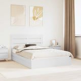Letto con Contenitore Bianco 150 x 200 cm Legno truciolato