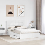 Letto con Contenitore Bianco 150 x 200 cm Legno truciolato