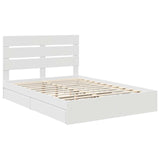 Letto con Contenitore Bianco 150 x 200 cm Legno truciolato